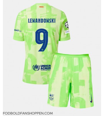 Barcelona Robert Lewandowski #9 Tredjetrøje Børn 2024-25 Kortærmet (+ Korte bukser)